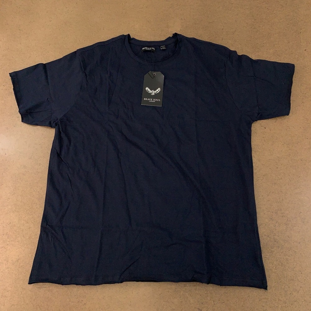 Brave Soul Men's Size XXL Rich Navy Short Sleeve Crew Neck T-Shirt NWT